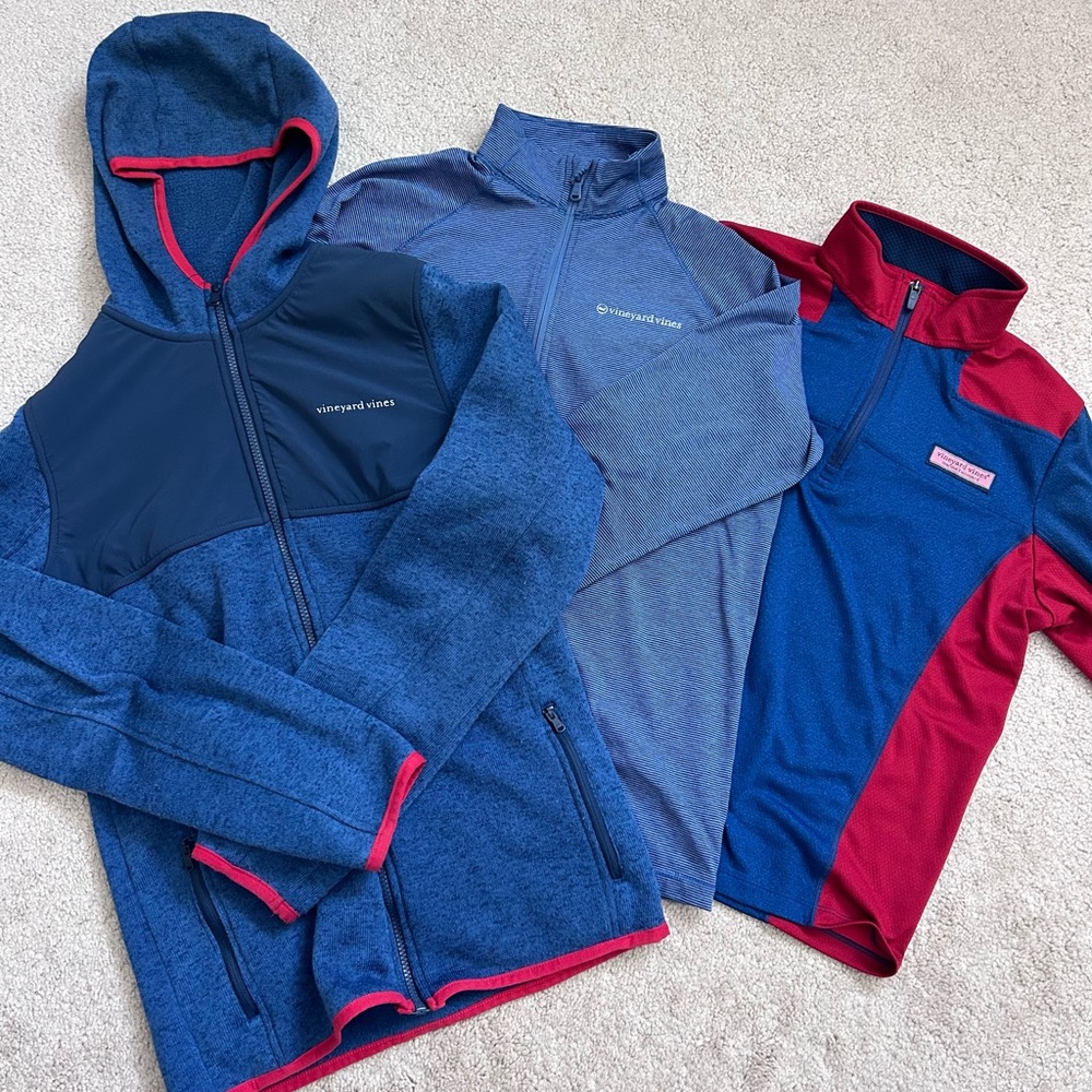 Bundle of Vineyard Vines boys 1/4 zip and jacket